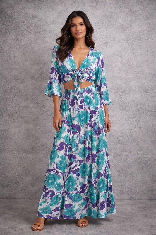 Skirt set with a long-sleeve top