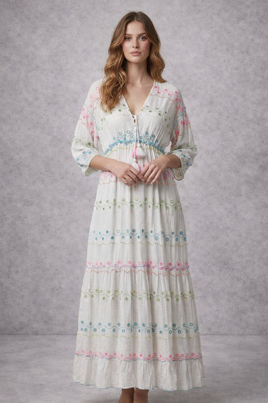 Maxi dress with long sleeves