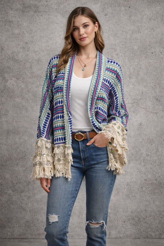 Bohemian long-sleeve jacket