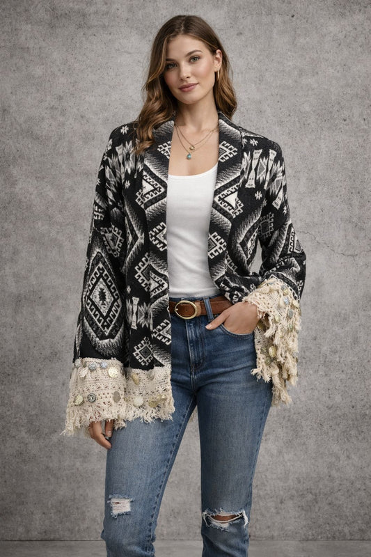 Bohemian long-sleeve jacket