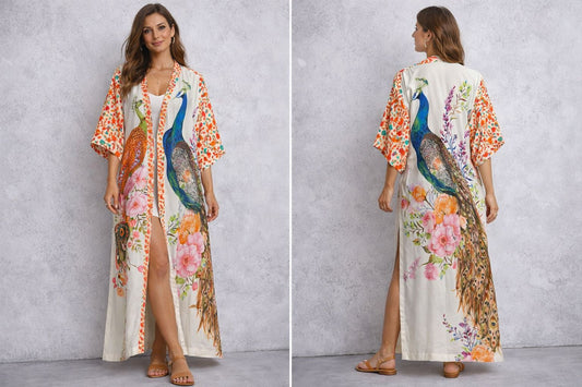 Long-sleeved wide cardigan