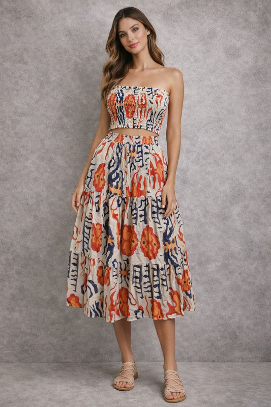 Midi skirt set with top.