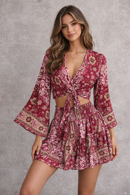 Skirt setlong-sleeved top