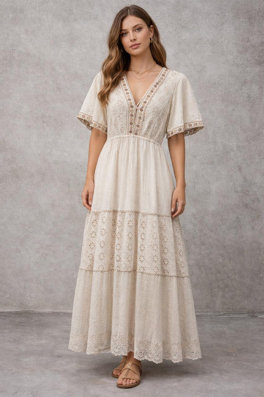 Maxi Dress Short Sleeves