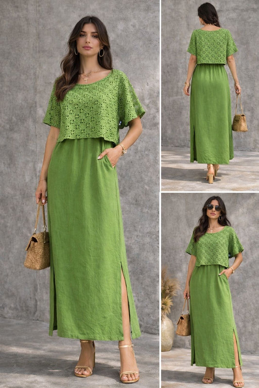 Dress Makeup with Built-in Top Sleeveless Cotton With Trim